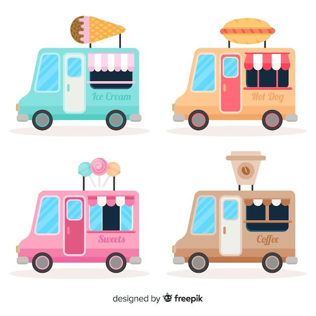 Free vector food truck collection