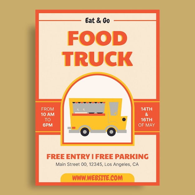 Food truck festival flyer template