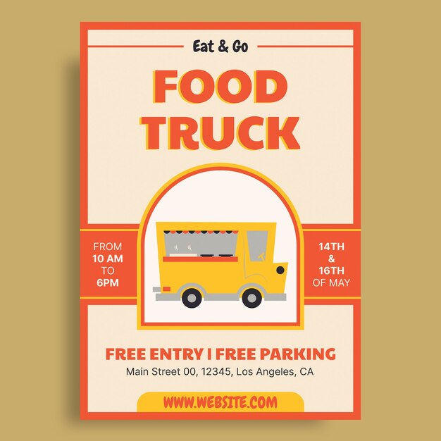 Food truck festival flyer template