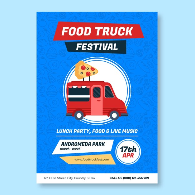 Food truck festival flyer template