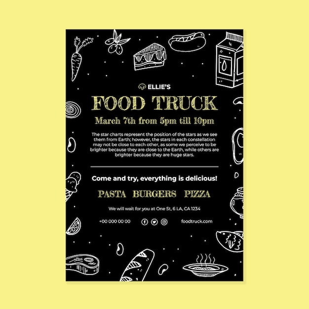 Food truck flyer template design