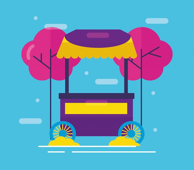 Free vector food trucks in flat style