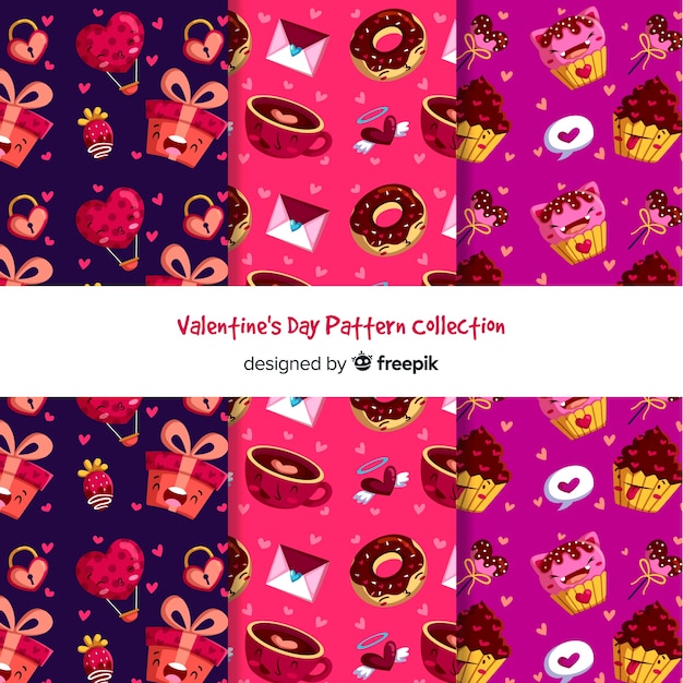 Free vector food valentine patterns
