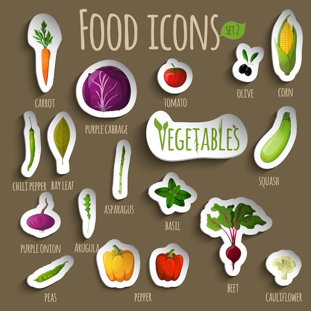 Free vector food vegetables set