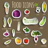 Free vector food vegetables set