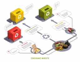 Free vector food waste infographics