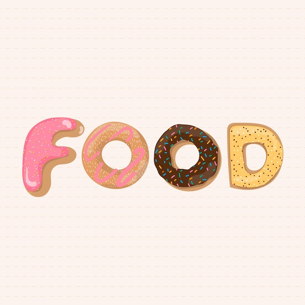 FOOD word donut style typography