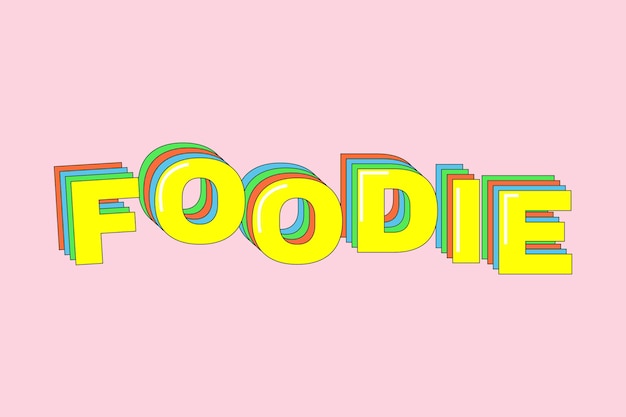 Foodie bright style typography