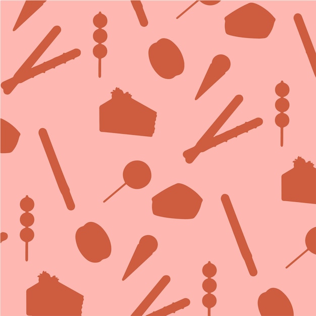 Vettore gratuito alimenti torte ghiaccio seamless pattern sfondo colorato