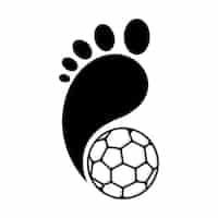 Бесплатное векторное изображение Дизайн логотипа стопы и мяча