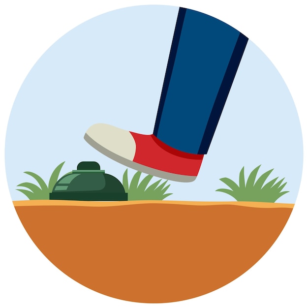 Free vector foot step on landmine icon