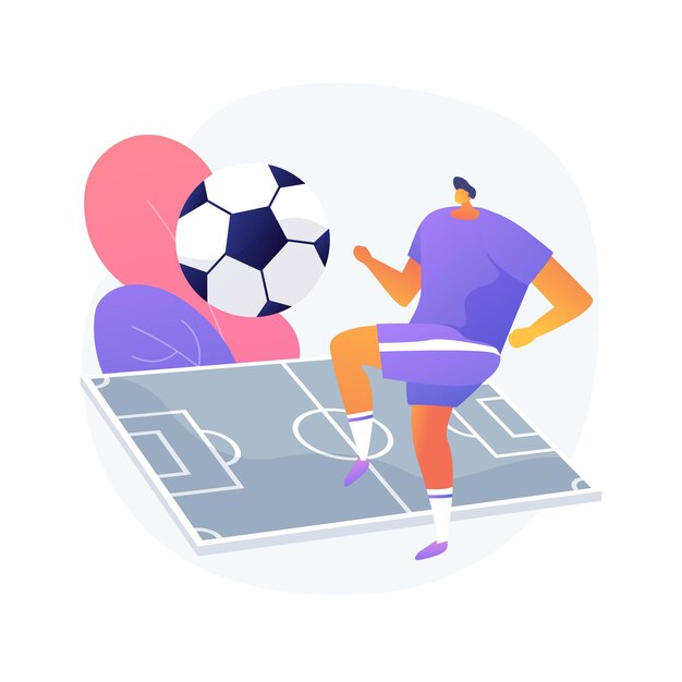 Football abstract concept vector illustration. soccer team, tournament, football club fan, sports equipment, world championship betting, watching live, premiere league cup abstract metaphor.