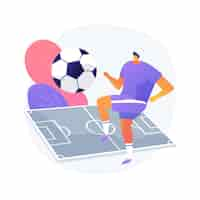 Free vector football abstract concept vector illustration. soccer team, tournament, football club fan, sports equipment, world championship betting, watching live, premiere league cup abstract metaphor.