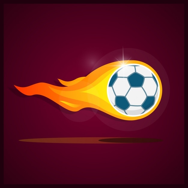 Free vector football ball burning background design