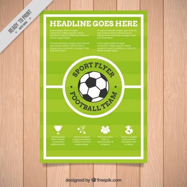 Free vector football brochure template