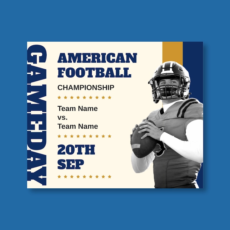 Free Vector football  championship banner template design