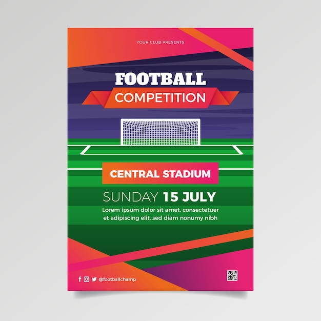 Free vector football competition sport flyer template