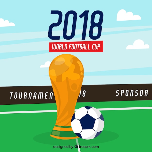 Футбольный кубок фон с золотой трофей