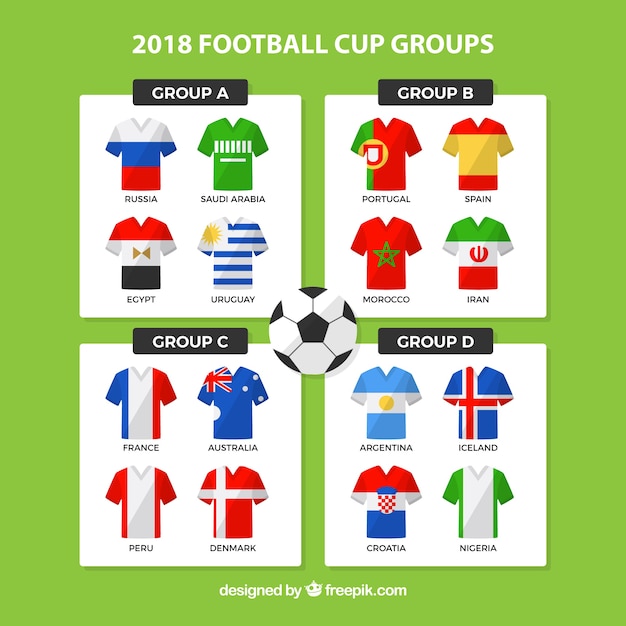 Free vector football cup with different groups