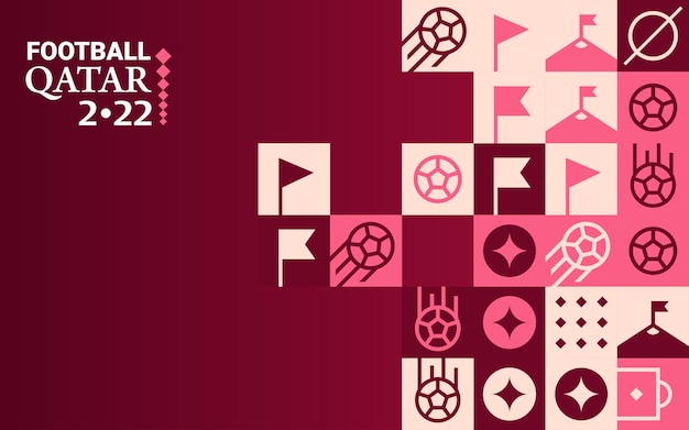 Football Doha Qatar 2022 Creative Geometric Background Template Soccer Web Banner Background