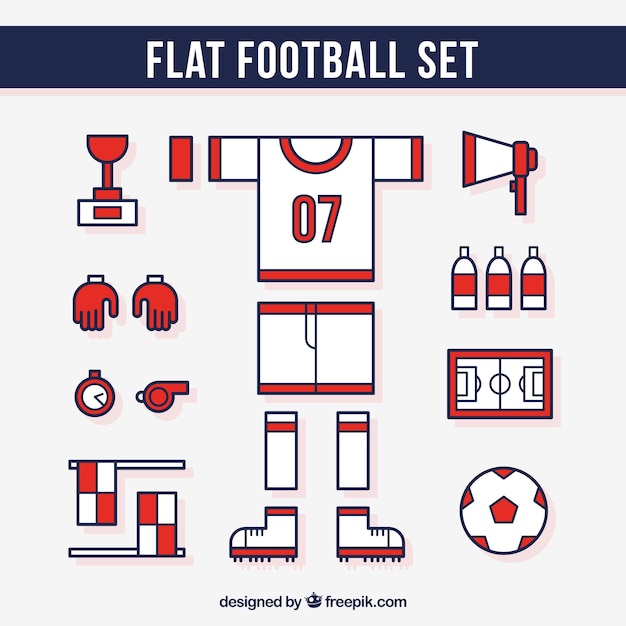 Free vector football equipment set