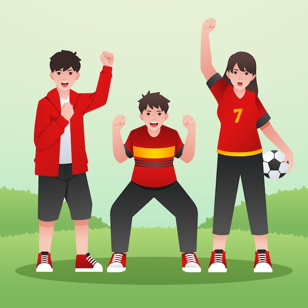 Free vector football fans illustration