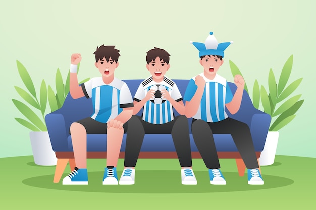 Football fans illustration