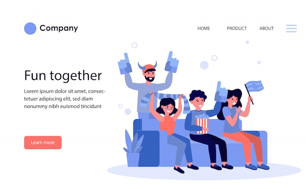 Appassionati di calcio vs società. modello di sito web o pagina di destinazione