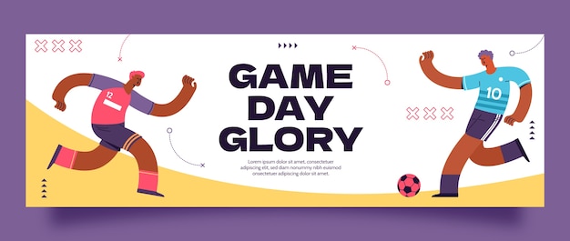 Free vector football game twitter header