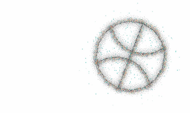 축구 아이콘 입자 예술 추상 패턴 벡터 일러스트 레이 션.