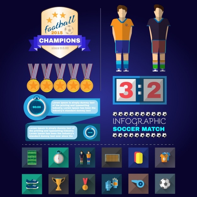 Football infographic elements