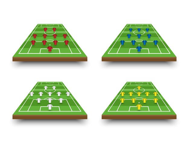 プレミアムベクター サッカーフォーメーションボード