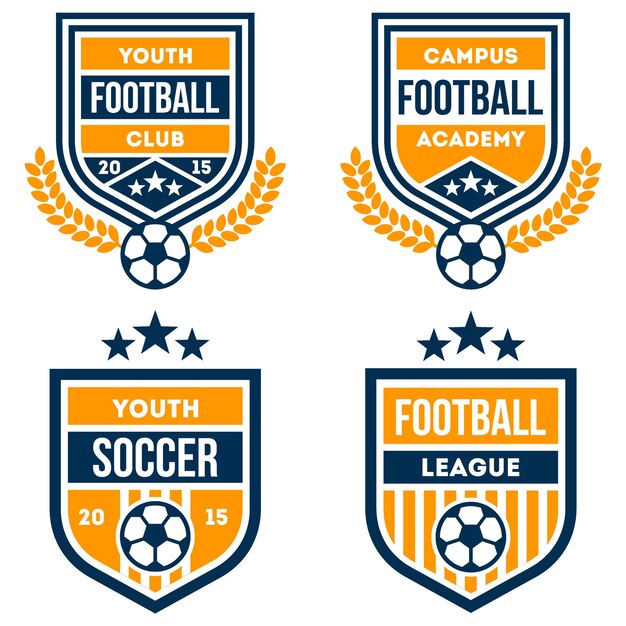 Premium Vector Football Logo And Badge Set Isolated In White Background