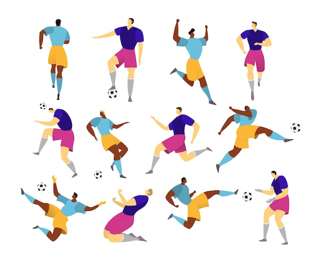 かわいいサッカー選手の漫画のイラスト プレミアムベクター かわいいサッカー選手の漫画のイラスト プレミアムベクター