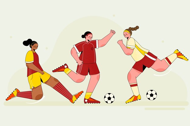 ボールを蹴るサッカー選手のアクションのイラスト プレミアムベクター ボールを蹴るサッカー選手のアクションのイラスト プレミアムベクター