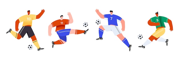 Vettore gratuito illustrazione di giocatori di calcio