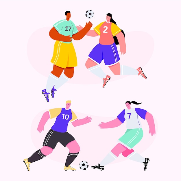 Бесплатное векторное изображение Иллюстрация футболистов