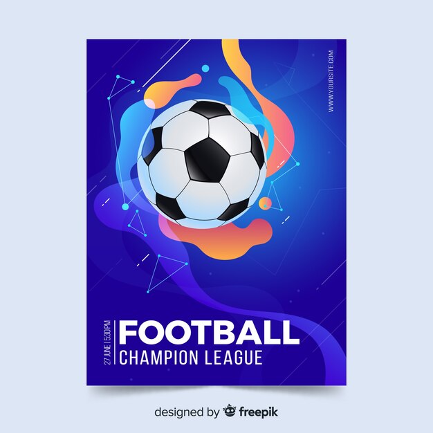 Football poster template liquid effect