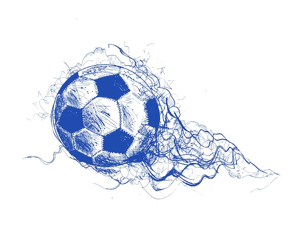 Football sketch with smokey wave design vector illustration