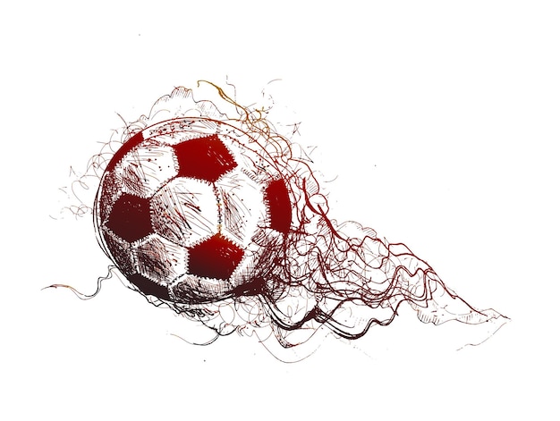 Free vector football sketch with smokey wave design vector illustration