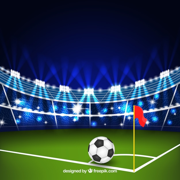 Free vector football stadium background in realistic style