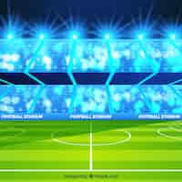 Бесплатное векторное изображение Футбольный стадион в реалистичном стиле