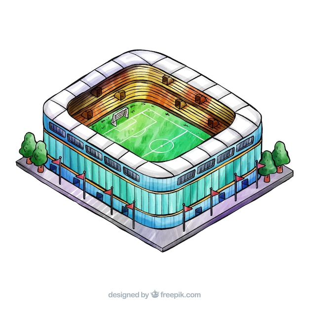 Football stadium in isometric style