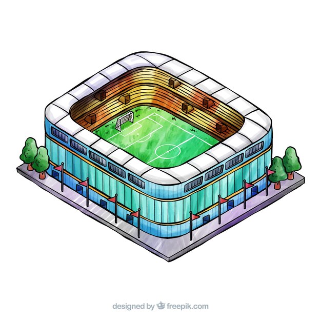 Футбольный стадион в изометрическом стиле