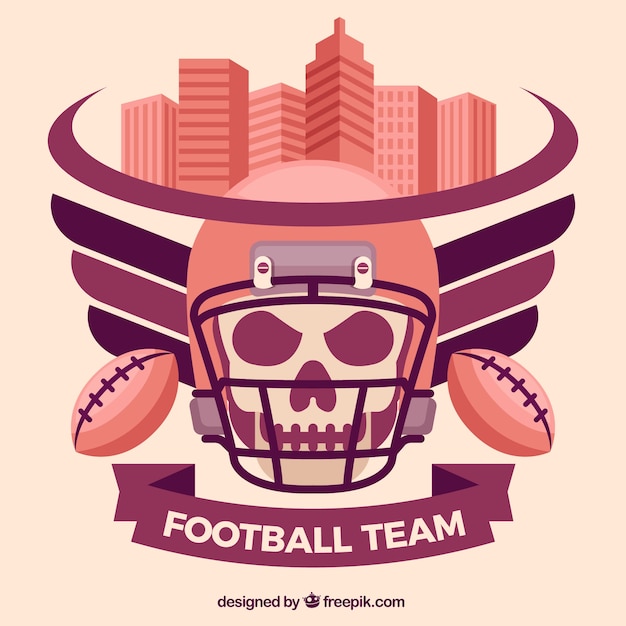 Football team background with skull