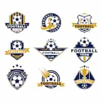 Free vector football team or club flat labels set