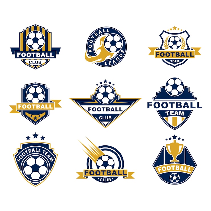 Free Vector football team or club flat labels set