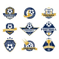 Бесплатное векторное изображение Набор наклеек для футбольной команды или клуба