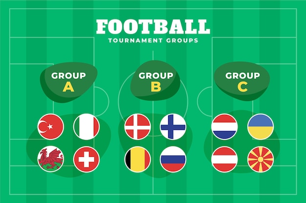 Football tournament groups illustration