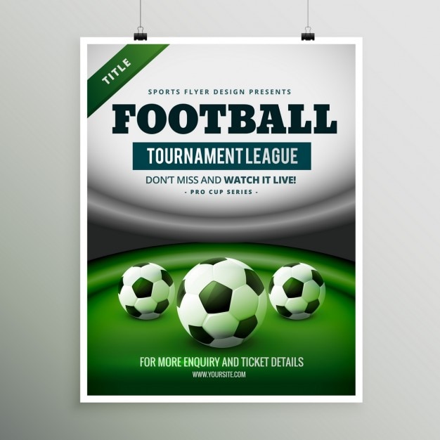 Free Vector football tournament poster
